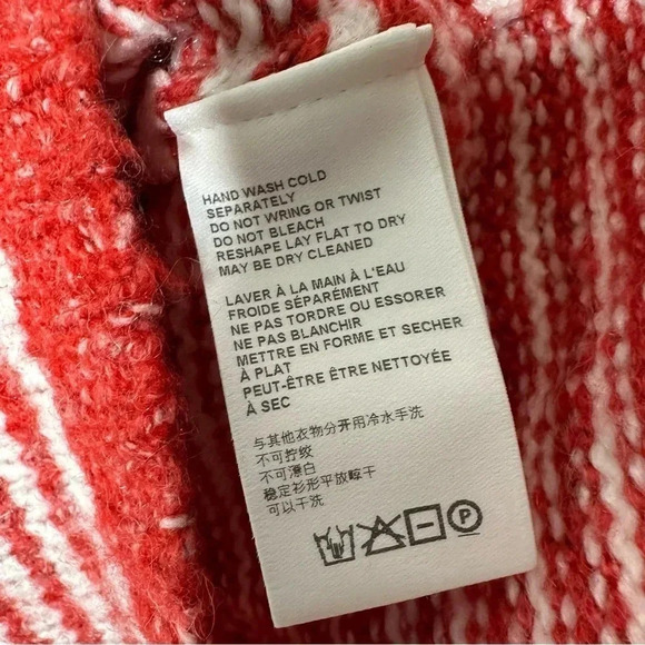 Anthropologie Red Stripe Linnea Mock Neck Sweater Size XS - Picture 9 of 11